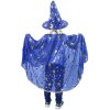 KARNEVAL Plášť kouzelnický modrý + klobouk vel.S (104-128cm) 3-8 let *KOSTÝM*