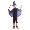 KARNEVAL Plášť kouzelnický modrý + klobouk vel.S (104-128cm) 3-8 let *KOSTÝM*