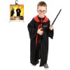 KARNEVAL Šaty plášť kouzelník 3-7 let (104-136cm) s kapucí a brýlemi *KOSTÝM*