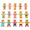 WOODY DŘEVO Šatní skříň Medvědí rodinka vkládací puzzle 54 dílků v boxu