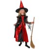 KARNEVAL Šaty čarodějnice černo/červené vel. M (120-130cm) 6-8 let *KOSTÝM*