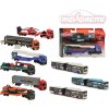 MAJORETTE Autobus kloubový / nákladní auto s přívěsem volný chod kov 9 druhů