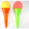 Vystřelovací zmrzlina set kornout + soft balonek pěnový 2 barvy plast