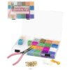 Výroba šperků velký dětský kreativní set navlékací korálky s kleštičkami a provázky