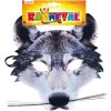 KARNEVAL Maska zvířecí Vlk dětská látková škraboška KARNEVALOVÝ DOPLNĚK