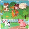 DŘEVO PUZZLE Vkládací různé druhy na desce 5 dílků s úchyty