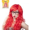 KARNEVAL Paruka červená dospělá dlouhé vlasy *KARNEVALOVÝ DOPLNĚK*