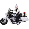 Motorka policejní s řidičem policie na setrvačník na baterie Světlo Zvuk