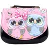 Kabelka dětská černá sovičky 18x15cm plast