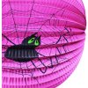 Lampion koule halloween pavouk 25cm na svíčku s hůlkou na baterie Světlo