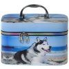 Kufřík dětský kosmetický vel. M se zrcátkem na zip foto potisk pejsek