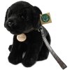 PLYŠ Pes labrador černý 25cm s vodítkem Eco-Friendly *PLYŠOVÉ HRAČKY*