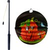 Lampion kulatý 25cm Halloween dýně na svíčku / žárovku s hůlkou na baterie Světlo
