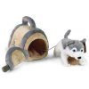PLYŠ Pes Husky 13cm set s přepravkou Eco-Friendly *PLYŠOVÉ HRAČKY*