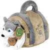 PLYŠ Pes Husky 13cm set s přepravkou Eco-Friendly *PLYŠOVÉ HRAČKY*
