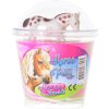 Sliz barevný zábavná hmota s koníkem 10cm Horse Friends 4 druhy v kelímku