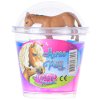 Sliz barevný zábavná hmota s koníkem 10cm Horse Friends 4 druhy v kelímku