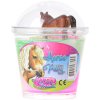 Sliz barevný zábavná hmota s koníkem 10cm Horse Friends 4 druhy v kelímku