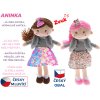 Panenka Aninka baby soft textilní hadrová látková na baterie CZ Zvuk 2 druhy