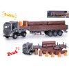 Auto přepravník dřeva set s kládami a doplňky na baterie Světlo Zvuk 2 barvy kov