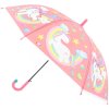 Deštník dětský jednorožci vystřelovací 84x66cm pro holky 4 barvy