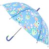 Deštník dětský barevný se sovičkami 83x66cm automatický 6 druhů