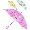 Deštník dětský barevný se sovičkami 83x66cm automatický 6 druhů