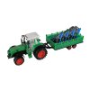 Traktor s vlekem s pluhem plast 53cm na setrvačník 2 barvy v blistru