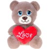 PLYŠ Zvířátko sedící se srdíčkem Love 15cm 3 druhy *PLYŠOVÉ HRAČKY*