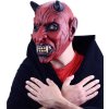KARNEVAL Maska celoobličejová čert s ušima latex KARNEVALOVÝ DOPLNĚK