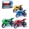 Motorka závodní motocykl kovový 11cm se stojánkem 4 barvy