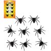 Pavouk černý třpytivý 6cm halloween dekorace set 8ks na kartě