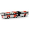 Autobus kovový červený kloubový PID Praha MHD zpětný chod