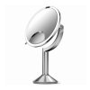 Simplehuman Dobíjecí kosmetické zrcátko Sensor TRIO s dotykovým ovládáním a LED osvětlením, 1x/5x/10x zvětšení Matná nerez ocel
