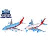 Letadlo osobní plast 16cm na setrvačník 2 barvy 6ks v boxu