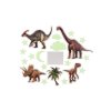 Dinosauři na zeď/strop svítící ve tmě papír/plast 2 druhy na kartě