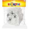 KARNEVAL Pavoučí síť bílá se 4 pavouky 3cm Halloween party dekorace