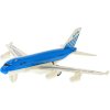 Letadlo dopravní kovové 14cm zpětný chod 3 barvy na kartě