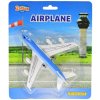 Letadlo dopravní kovové 14cm zpětný chod 3 barvy na kartě