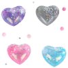 Srdce strečové antistresové mačkací s flitry a třpytkami 4 barvy
