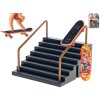 Skateboard prstový fingerboard herní set s rampou schodiště kov