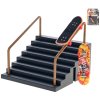 Skateboard prstový fingerboard herní set s rampou schodiště kov
