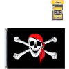 Vlajka pirátská černý prapor 150x90cm lebka a zkřížené hnáty