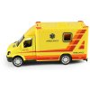 Auto sanitka kovová žlutá ambulance zpětný chod v plastovém boxu