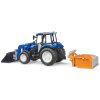 BRUDER 02187 Traktor New Holland T5 + plošina, balík, čelní nakladač