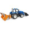 BRUDER 02187 Traktor New Holland T5 + plošina, balík, čelní nakladač