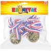 Medaile dětská zlatá trikolora set 6ks v sáčku plast