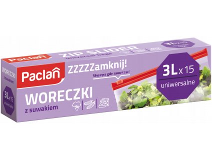 PACLAN zsinórzsákok csúszkával 3L 15 db