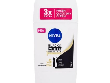 Nivea Deodorant Stick - Black & White Invisible Silky Smooth - 50 ml