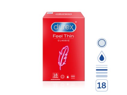 5997321773407 DUREX Kondomy Feel Thin Classic 18 ks